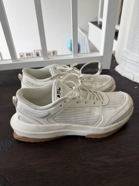 APL Unisex White Athletic Sneakers with Gum Sole
